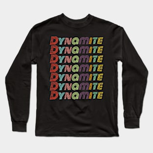 Dynamite - Groovy Abstract Colorful Lettering Long Sleeve T-Shirt